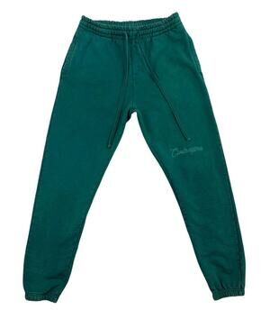 Civil Regime Redeemed Sweatpants Mens M Teal Green Cotton Embroidered Joggers